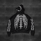 MOTH CROPPED DOUBLE ZIPPER HOODIE